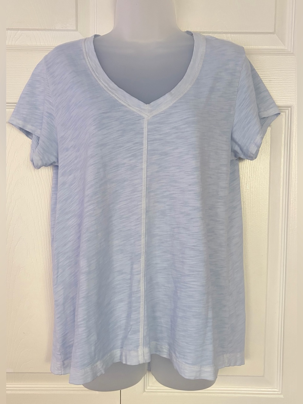 Elliott Lauren Top Shirt Enzyme Wash V Neck Tee Blue size Small